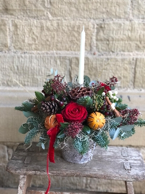 Festive Red Candle Arrangement