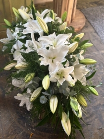 Coffin Spray  : All white Lillies