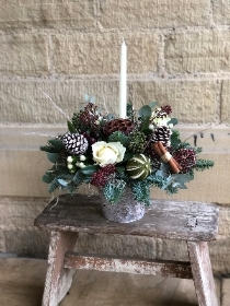 Winter Woodland Candle Arrangement