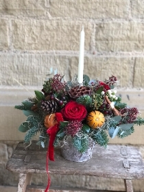 Festive Red Candle Arrangement