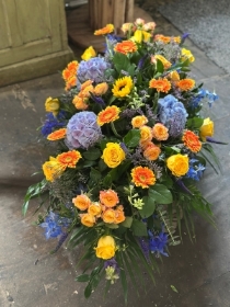 Coffin Spray: Orange, yellow and blue