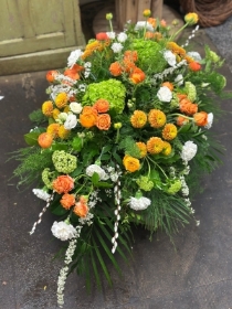 Coffin Spray: Orange, white and green
