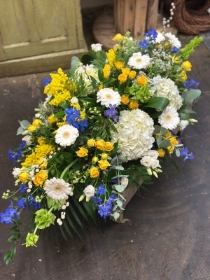 Coffin Spray: Yellow, White and Blue